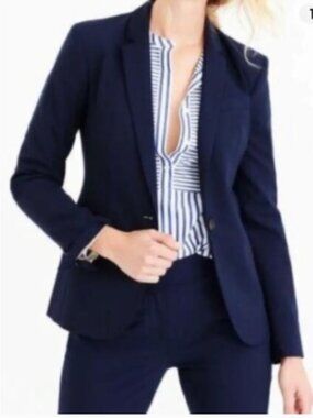 J Crew 1035 Navy Suit with Jacket Pants Size 8 NWT